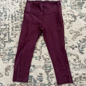Lululemon High Rise Crop Leggings in Merlot